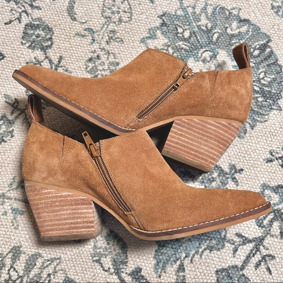 Wittner Tan Leather Suede Heeled Booties - Picture 3 of 11